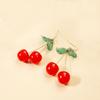 Aretes de Cereza, Alta Gama, Lujo Accesible, Aretes Nicho, Flores Secas, Aretes de Cereza de Fruta, Joyería Fresca y Dulce para Mujeres
