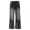 Jeans Bootcut Lavado Desgastado Bigodes de Gato Outono 2025 para Homens e Mulheres Design Retrô Calças de Corte Limpo Wide Leg
