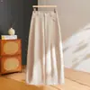 Pantalones Casuales Versátiles Rectos Sueltos de Cintura Alta para Mujer Otoño Invierno Pierna Ancha Largos Color Sólido Caída Favorecedores Adelgazantes Commute Simples