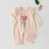 Mono de Primavera y Otoño para Bebés y Niños Pequeños Ropa Infantil Anyang Conjunto de Mono Lindo Floral Mono de Primavera y Otoño Conjunto de Dos Piezas