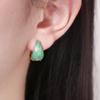 Pendientes clásicos de moda con gotas de aceite, estilo francés retro de Hong Kong, sencillos, combinables, de alta gama, en forma de C para mujer, chapados en oro auténtico.