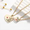 Nuevo Colgante de Pareja Collar en Inglés Te Amo Hombres y Mujeres Collar Creativo Regalo para Estudiantes Venta al por Mayor