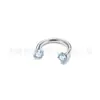 Anillo de Argolla en U para Labio, Anillo para Ceja, Joyería para Perforación de Cartílago Auricular, Anillo Nasal en Forma de Herradura con Garra de Aleación de Titanio F136 Incrustado con Circonita, Rosca Interna