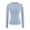 Camiseta alternativa a Skims Kardashian de corte ajustado, cuello redondo, manga larga para mujer, elástica, ceñida, adelgazante, ropa interior, top acanalado de chica hot
