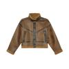 MTLCLOTHES Ropa para Hombre Invierno Nuevo Vintage Abrigo de Piel de Cordero Piel Sintética Forro Polar Engrosado Traje para Motociclismo