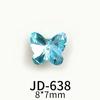Popular en línea popular multi-corte Hielo francés transparente súper brillante torcido mariposa estrella Elfo azul forma fondo puntiagudo Diamante JD628