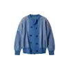Suéter pesado de doble botonadura estilo americano para hombre, tejido transpirable y de corte holgado para otoño, cárdigan abierto de moda y casual