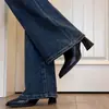 Botines delgados de tacón alto con punta cuadrada estilo coreano para mujer, nueva colección 2026, tacón grueso, botas de moda retro, botines estilo británico