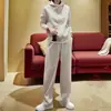 Conjunto Deportivo Casual para Mujer 2025 Primavera y Otoño Nuevo Talla Grande Holgado Cardigan Sudadera Chaqueta Pantalones de Pierna Ancha Conjunto de Dos Piezas
