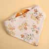 Gasa de algodón de clase A de cuatro capas para bebé, impermeable, triangular, toalla para baba, babero de frente y espalda disponible, color en contraste, babero para bebé span