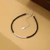 Pulseira de Prata 999 para Pé com Ágata Guofeng para Casal Pulseira Artística Versátil Temperamento Antigo Chinês Presente Gentil para Cabelo