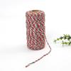 Cuerda de Algodón Tricolor Roja, Blanca y Verde de 2mm Hilo de Algodón En Stock Venta al por Mayor Regalo para Fiesta de Navidad Decoración Etiqueta Cuerda Cordón