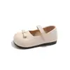 Zapatos de Cuero con Lazada para Niñas Otoño 2026 Estilo Coreano Nuevos Versátiles Suela Blanda Zapatos Individuales Moda para Niñas Zapatos de Princesa