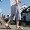 Shorts de Lino Algodón de Estilo Chino Nuevo para Hombre Verano Pantalones de Exterior Sueltos Talla Grande Pantalones Capri Pantalones de Algodón Puro Pantalones Casuales de Moda