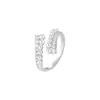 Anillo Sencillo de Perla Francés, Anillo Abierto Ajustable Personalizado, Circonita Micro-pavimentada, Anillo de Moda de Nicho que No se Desvanece