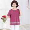 Camiseta de Base para Mulheres de Meia-Idade e Idosas Plus Size para Mulheres Gordas Camiseta de Algodão Puro de Manga Curta Roupa de Mãe 40-50 Anos Top Solto