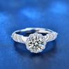 Anel de Casamento Niche Feminino Anel Aberto para Meninas Anel de Diamante Simulado Flash PT950 Banhado Oito Corações e Oito Flechas 1 Quilate