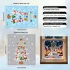 Adesivos de janela de Natal, adesivos eletrostáticos para vidro sem cola, Papai Noel de desenho animado, casa de neve, renas, decorações de janela, adesivos transfronteiriços para feriados