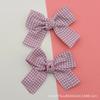 Tocado de Lazo a Cuadros Pinza para el Cabello de Princesa Celebridad de Internet Estilo Occidental Accesorios para el Cabello de Niña Pequeña Estilo Coreano Joyería Infantil Pinza Superior Elegante