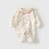 Ropa para bebé, colección primavera y otoño, mamelucos de algodón puro, atuendos elegantes para recién nacidos, mamelucos y trajes para gatear unisex para bebé