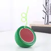 Tazas de Paja Serie Frutas de Verano Se Pueden Personalizar Según la Imagen, Soporte para Diseño Personalizado de Vasos de Plástico de Forma Especial para Publicidad y Promoción