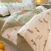 Juego de Cuatro Piezas de Algodón Puro de Dibujos Animados 100% Algodón 2023 Nuevo Cama Sábanas Funda de Edredón Cama Dormitorio Estudiantil Juego de Tres Piezas