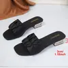 Sandalias de Verano 2027 para Mujer Tallas Grandes, Estilo Francés, Tacón Alto, Plisadas, Tacón Grueso, Chanclas Versátiles, Venta al por Mayor