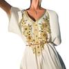 Vestido Ba7068 de Encaje Dorado Bordado Pesado Cosido a Mano con Pedrería, Popular Vestido de Noche Estilo Largo
