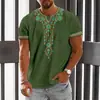 Camiseta de Manga Corta con Estampado 3D Estilo Étnico Retro Europeo y Americano 2025 Nueva Primavera y Verano para Hombre Cuello Redondo Ojo de Horus