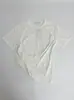 Camiseta Holgada de Estilo Nuevo para Verano con Dobladillo Ajustable a la Cintura, Camiseta Lisa Blanca/Negra para Mujer