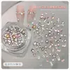 Mini Joyería para Arte de Uñas de Circonia con Base Plana Biselada, Pequeños Diamantes para Uñas Brillantes Transparentes Blancos con Forma de Marquise, Color Especial Champagne