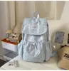 Mochila Saco com Tampa Flip-Top de Bolinhas para Mulheres, Estilo Universitário, Bolsa para Faculdade e Trabalho, Mochila Pequena Casual de Viagem de Nicho