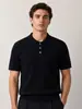 Nuevo Jersey de Punto para Hombre Primavera y Verano con Cuello Polo, Manga Corta y Diseño de Patrón Retorcido, Cómodo, Transpirable y Ligero