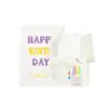 Plato para Tarta de Cumpleaños Juego de Cubiertos Plato Desechable de Papel Engrosado Tenedor de Plástico para Hornear Bolsa de Papel Ecológica Vajilla