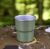 Taza de Acero Inoxidable 304 de una Sola Capa Estilo Camping para Exteriores Taza para Bebidas Frías Taza Escalonada Taza de Café Taza de Té con Leche Taza de Cerveza Taza de Agua