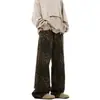Nuevos jeans retro americanos con estampado de leopardo, para hombre, pierna recta, corte holgado, estilo casual vintage, pantalones de alta gama, modernos