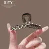 Nuevo Pasador de Pelo con Flores de Pedrería Estilo Coreano para Mujer, Lujo Ligero, Adecuado para Cabello Fino, Pinza de Tiburón para Peinados Semirecogidos, Exquisito Accesorio para el Cabello