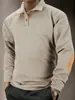 Suéter de Punto Jacquard para Hombre de Manga Larga, Cuello Alto, Casual para Exteriores, Best-Seller Transfronterizo Europeo y Americano, Primavera y Otoño, Retro