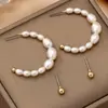 4 Pares de Aros Elegantes de Perlas Coreanas para Mujer, Aros de Alta Gama y Aretes Pequeños de Primavera y Verano, Modelos Famosos de Internet