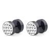 Pendientes de barra de acero de titanio con diamantes completos, estilo punk, de moda europea y americana, pendientes de mancuernas de acero inoxidable de moda urbana, joyería para las orejas