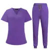 Uniforme de Enfermagem Lavável para Mulheres, Conjunto Cirúrgico Médico, Conjunto Cirúrgico para Comércio Exterior, Roupa de Médico, Uniforme Médico, Conjunto de Manga Curta Estilo Europeu e Americano
