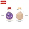 Qk219 Fabricante Produce y Vende su Propio Colgante Pequeño de Goteo de Aceite Asimétrico Divertido Cara Sonriente Colgante Pendientes Collar Diseño Original