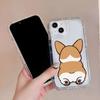 Vista Traseira de Corgi Adequado para Capa de Celular Apple 16 Pro Max iPhone 17 Capa Protetora 12 Silicone Macio 15 Desenho Animado