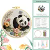 Kit de Bordado de Panda Gigante Perezoso y Acostado Decoración de Sala de Estar Ins Nórdica Transfronteriza Arte de Pared Hecho a Mano DIY Fabricante Venta al por Mayor