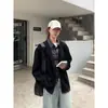 Camisa de Manga Larga Falsa de Dos Piezas Estilo Old Money Empalmada para Mujeres y Hombres en Otoño Estilo Perezoso Retro Chaqueta de Punto Holgada y Versátil