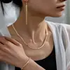 Moda Popular Transfronteriza Elegante Juego de Collar con Colgante de Flor de Aleación y Pendientes Elegante Versátil Más Vendido