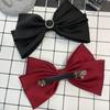 Celebridade da Internet Novo Texto Cetim Grande Laço Grampo de Cabelo Elegante Menina Cabeça Top Boutique Acessórios de Cabelo