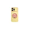 Soporte estilo ins con base amarillo crema y patrón de corazones de colores, adecuado para funda de teléfono Apple 17, funda suave iPhone 18 de color contrastante