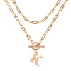 Nuevo Collar de 26 Letras de Amazon, Acero Inoxidable Personalizado, Oro al Vacío, Collar que No se Desvanece, Cadena Cubana para Novia