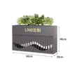 Wo Maceta de Hierro para Exteriores Canaleta de Flores de Acero Inoxidable Departamento de Ventas de Calle Comercial Separador de Restaurante Sencillo Asiento de Patio Taburete Caja para Árbol